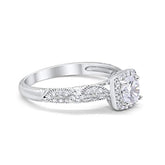 Halo Square Ring with Cubic Zirconia